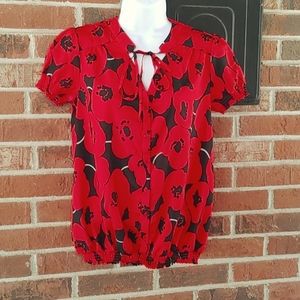 New York and Company Tie Neck Blouse Size XS